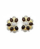 Regal Cabochon Fan-Burst Statement Studs