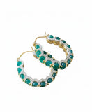 Royal Scalloped Gemstone Bali Hoops