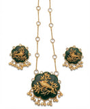 Emerald Mayura Kundan Set