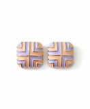 Art Deco Geometric Enamel Stud Earrings