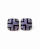 Art Deco Geometric Enamel Stud Earrings
