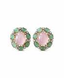 The Empress Cabochon Halo Studs