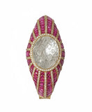 Regal Hand-Carved Gemstone Statement Kada