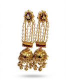 Royal Meenakari Pearl Cascade Jhumkas