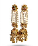 Royal Meenakari Pearl Cascade Jhumkas