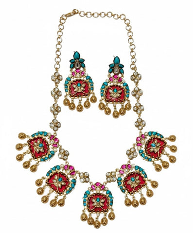 Vibrant Inlay Kundan Set