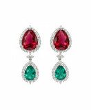 Tricolor Gemstone Drop Earrings
