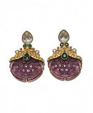 Carved Amethyst Filigree Earrings