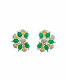 Regal Cabochon Fan-Burst Statement Studs