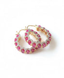 Royal Scalloped Gemstone Bali Hoops