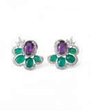 Gardenia Halo Gemstone Studs