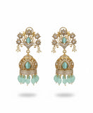 Rose Quartz Kundan Jhumka Earrings