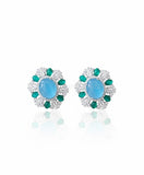Floral Halo Cabochon Studs