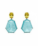 Royal Sapphire Emerald Cut Double Drop Earrings