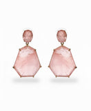 Royal Sapphire Emerald Cut Double Drop Earrings