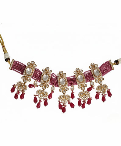The Ruby Polki Bridal Choker Set