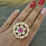 Zene Foiled Kundan Ring