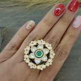 Zene Foiled Kundan Ring