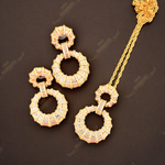 Isha gold Pendant Earrings Set