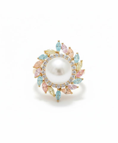 Sunrise Pearl Cocktail Ring