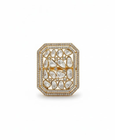 Polki-Style Window Ring