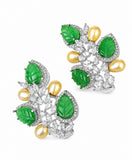 Pearl Leaf Crystal Earrings