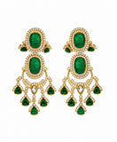 Royal Emerald & Ruby Chandelier Earrings