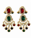 Royal Emerald & Ruby Chandelier Earrings
