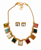 Royal Kundan Square Necklace Set