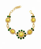 Royal Gemstone Floral Bracelet