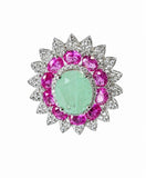Regal Emerald Halo Ring