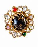 Emerald Bloom Statement Ring