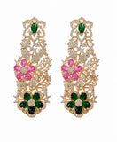 Floral Crystal Statement Earrings