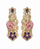 Floral Crystal Statement Earrings