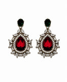 Royal Ruby Crystal Statement Earrings