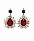 Royal Ruby Crystal Statement Earrings