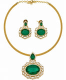 Royal Crystal Pendant Necklace Set
