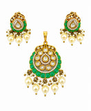 Royal Pearl Kundan Pendant Set