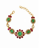 Royal Gemstone Floral Bracelet