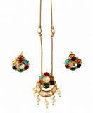 Royal Petal Kundan Pendant Set