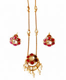 Royal Petal Kundan Pendant Set