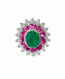 Regal Emerald Halo Ring