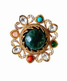 Emerald Bloom Statement Ring