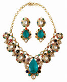 Multicolor Royal Statement Necklace Set