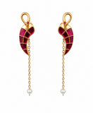 Evil Eye Pearl Drop Earrings