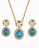 Navratna Bloom Pendant Set