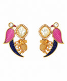 Royal Parrot Kundan Stud Earrings