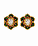 Royal Navratna Floral Stud Earrings