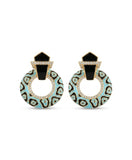 Royal Amethyst Enamel Hoop Earrings