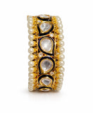Emerald Noir Kundan Pearl Bangles